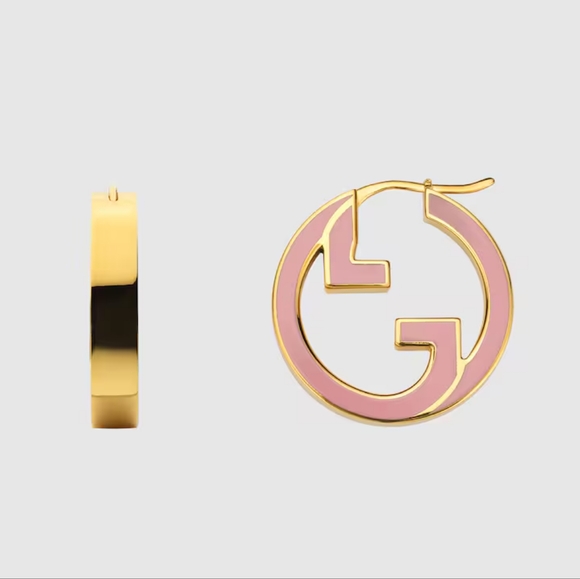 📣SOLD!! Gucci pink blondie hoop earrings - Picture 2 of 5
